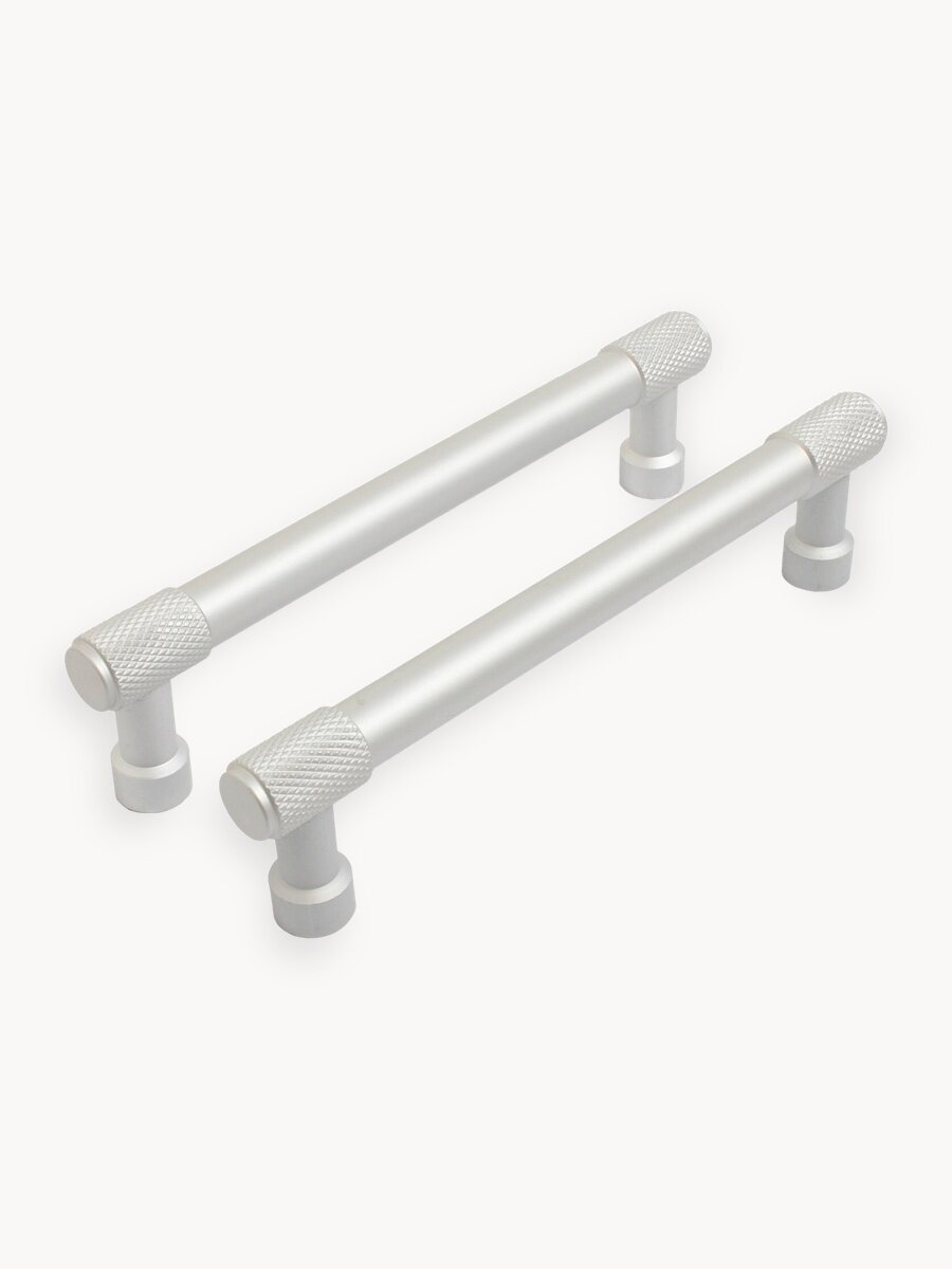 Ручка для мебели скоба для шкафов, дверец и ящиков StahlBuro AP2307-128 2шт, W матовый белый хром.