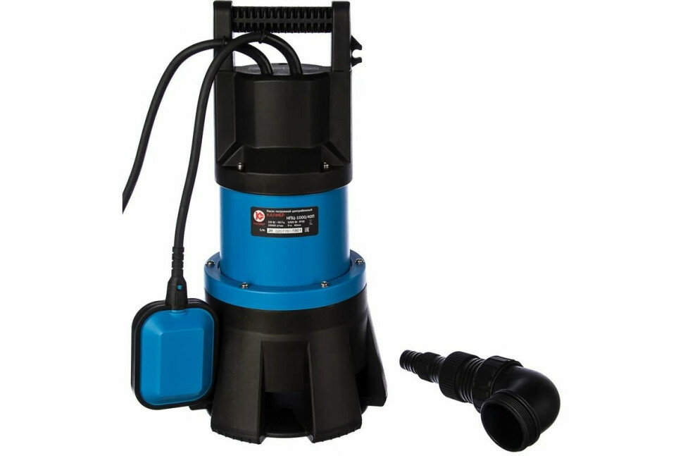 Калибр НПЦ-1000/40П Электрический насос (1000Вт частицы 40мм для грязной воды шнур 10м)