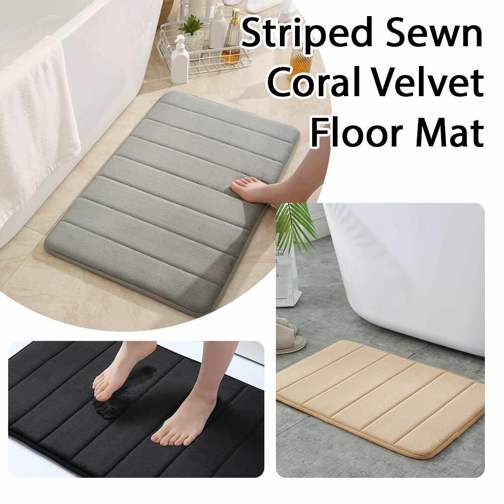 Коврик для ванной 60 см х 40 см коралловый флис