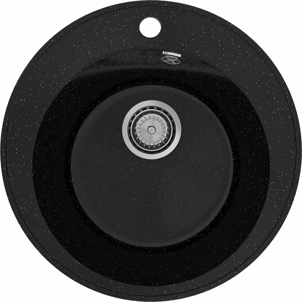 Мойка кухонная Practik PR-M 475-004 47x47 черная круглая российская