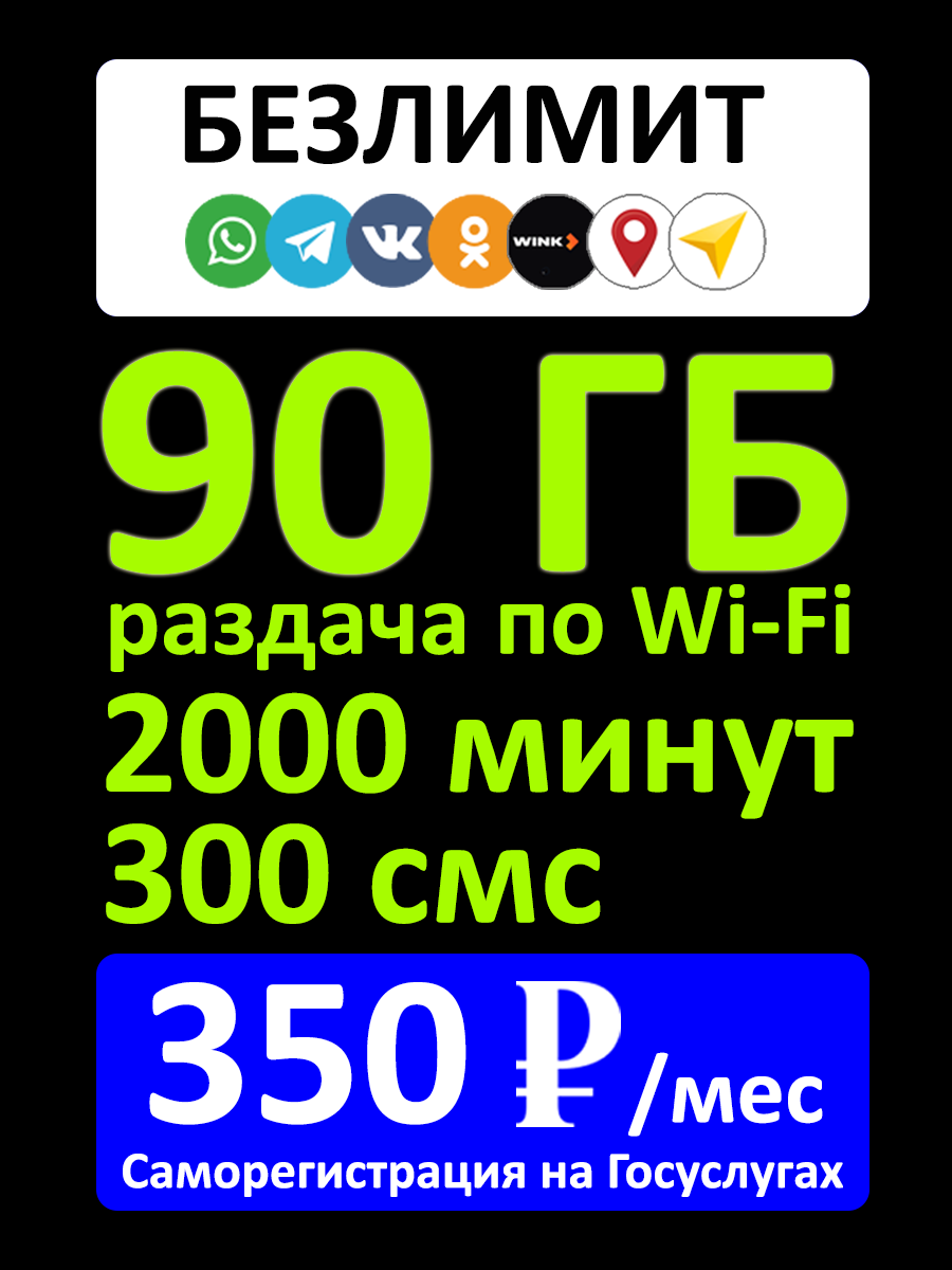 Симкарта 350 руб в месяц