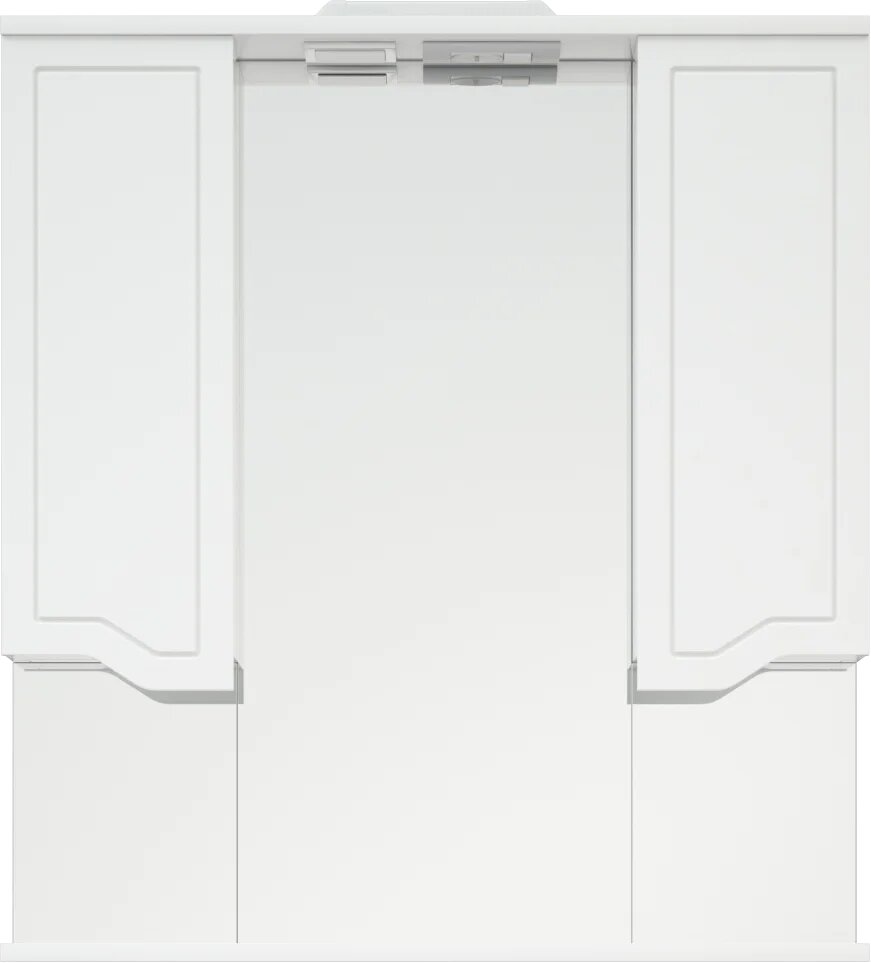 Зеркало Corozo Мирра 75/С с подсветкой с полкой со шкафчиком 75 см с розеткой белое