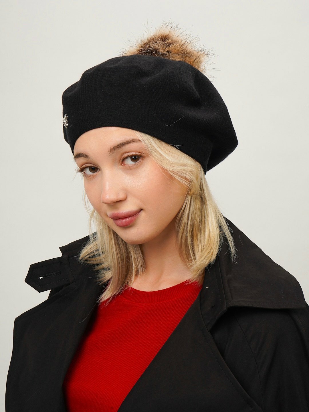 Шапка-бини для взрослых и детей, размер 56, черный — фото 1
