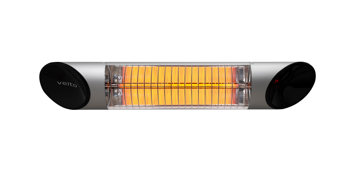 Настенный обогреватель Veito Blade Mini silver 12 кВт карбоновый регулировка мощности IP55 пульт ДУ