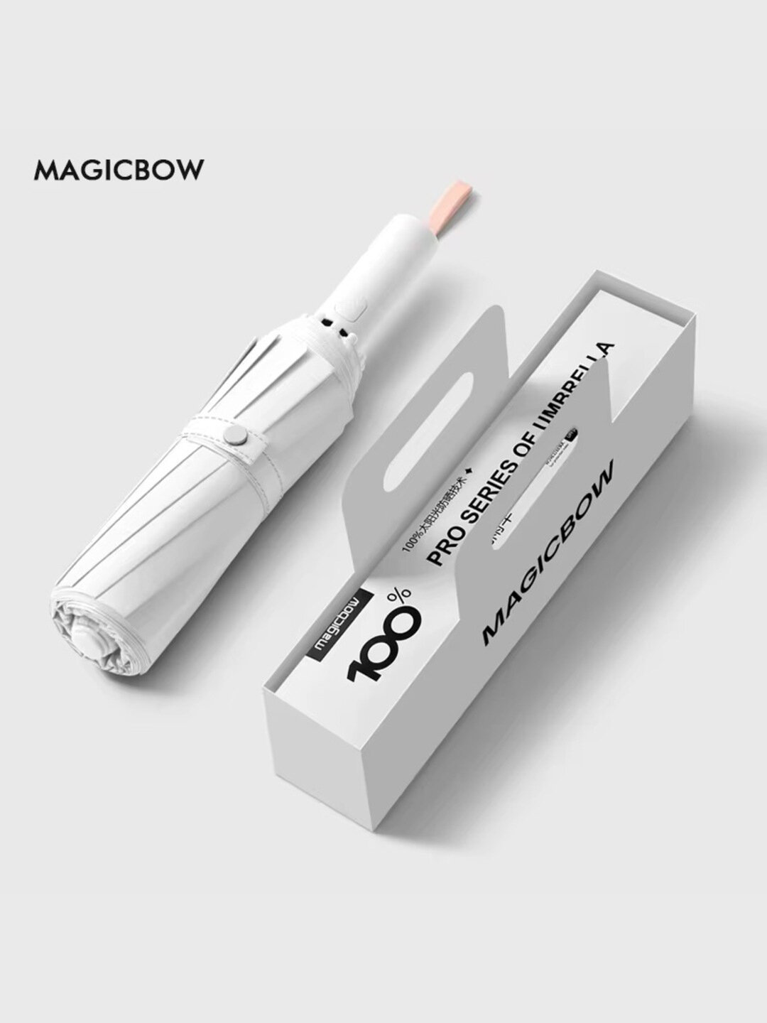 Мини-зонт magicbow, молочный