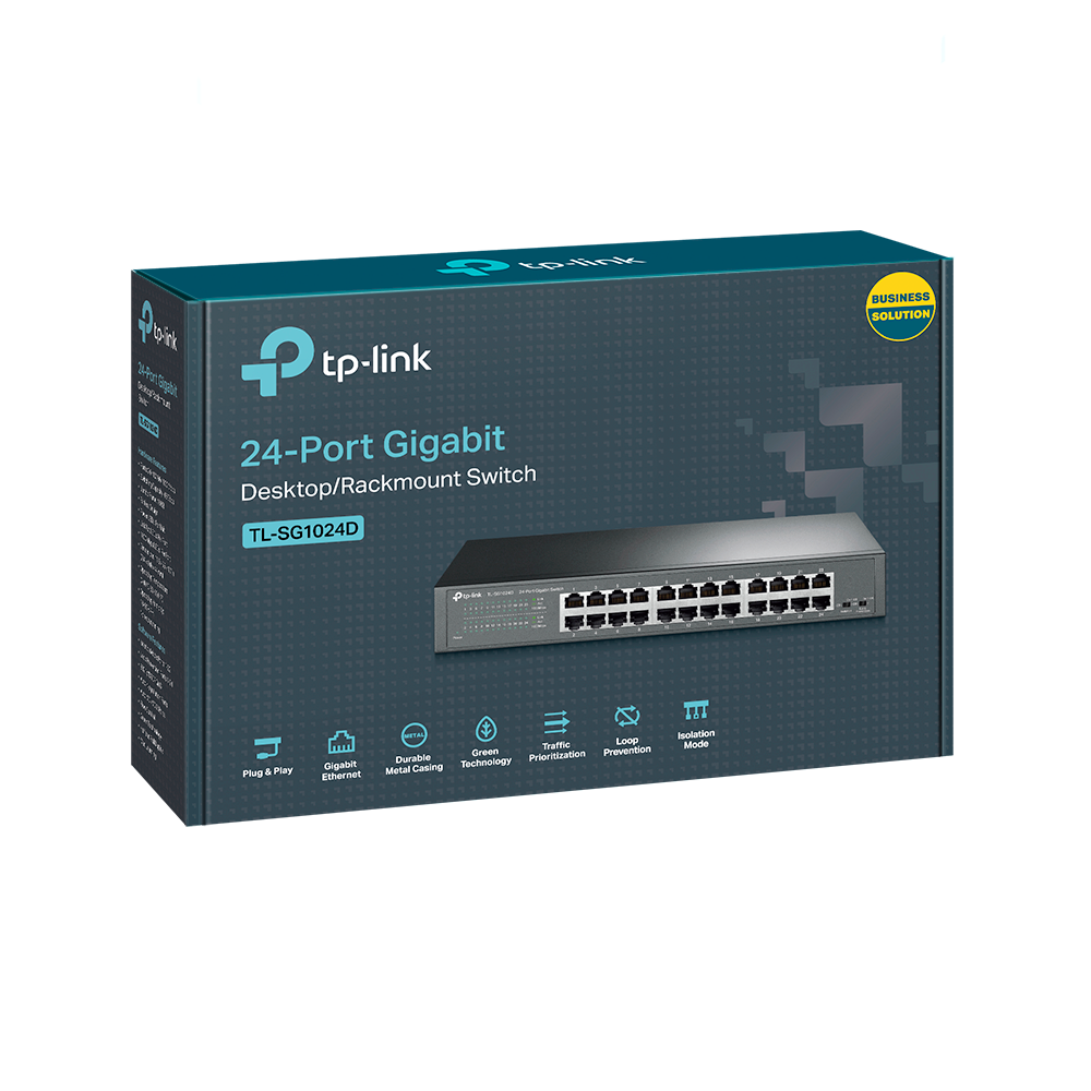 Коммутатор TP-Link TL-SG1024D — 24-портовый гигабитный сетевой свич для установки в стойку