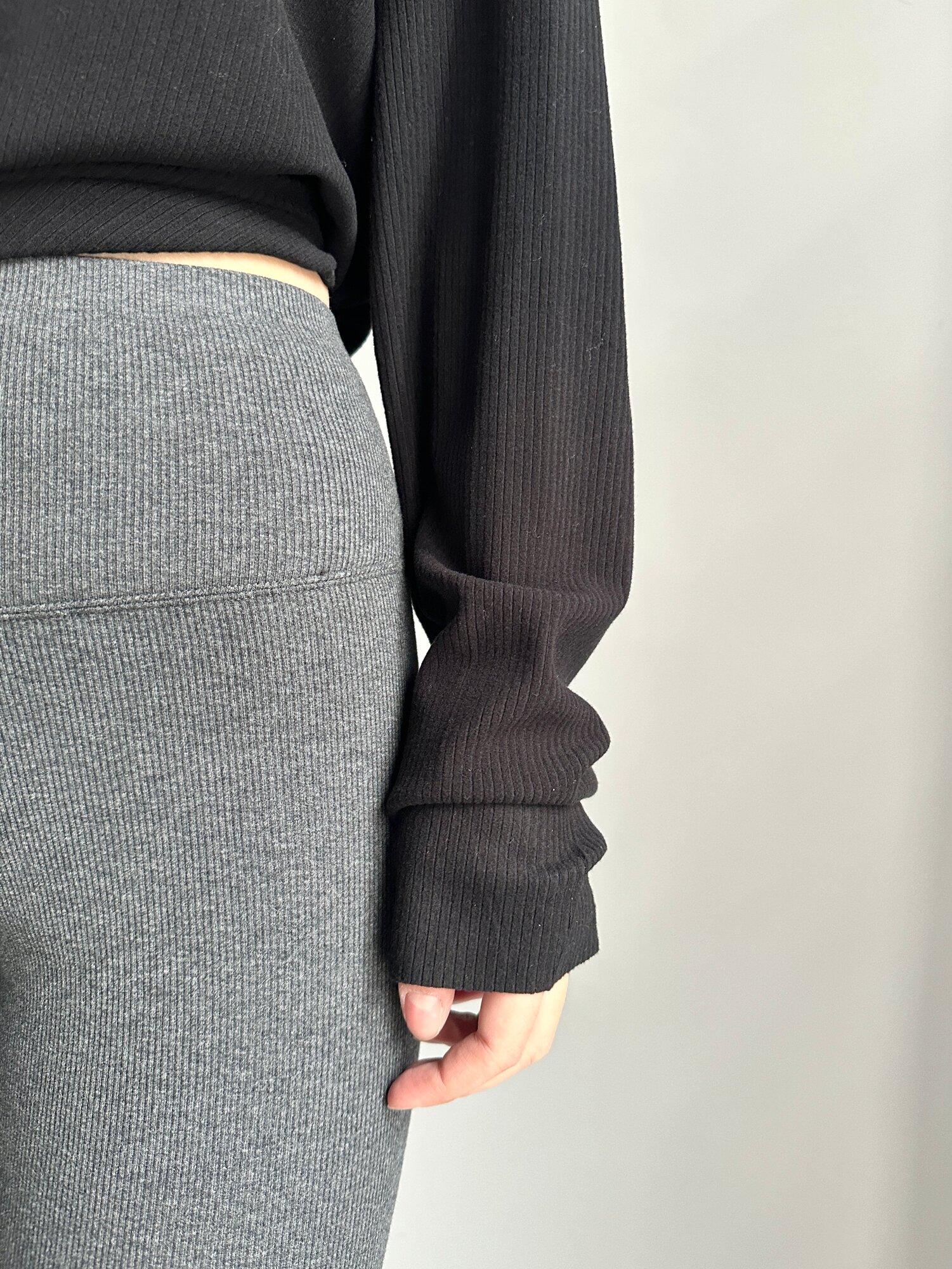 Легинсы-колготки INK серый, черный, размер XL, серый — фото 1