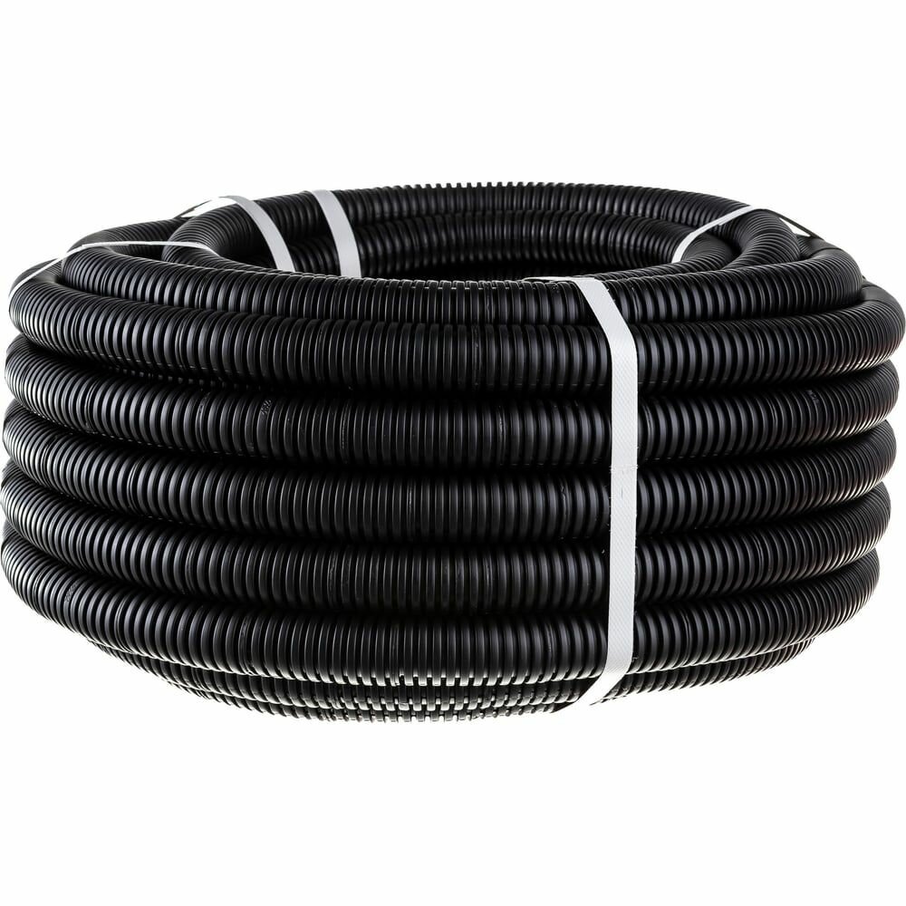 Труба гофрированная ПНД d32мм с протяжкой черн. (уп.25м) Rexant 28-0032-3