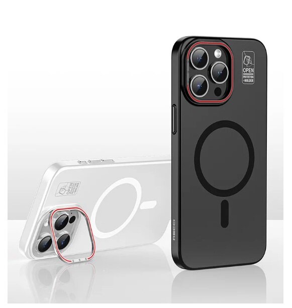 Чехол для iPhone 15 6.1", Recci Ultra Magnetic с Подставкой у камеры, Белый матовый