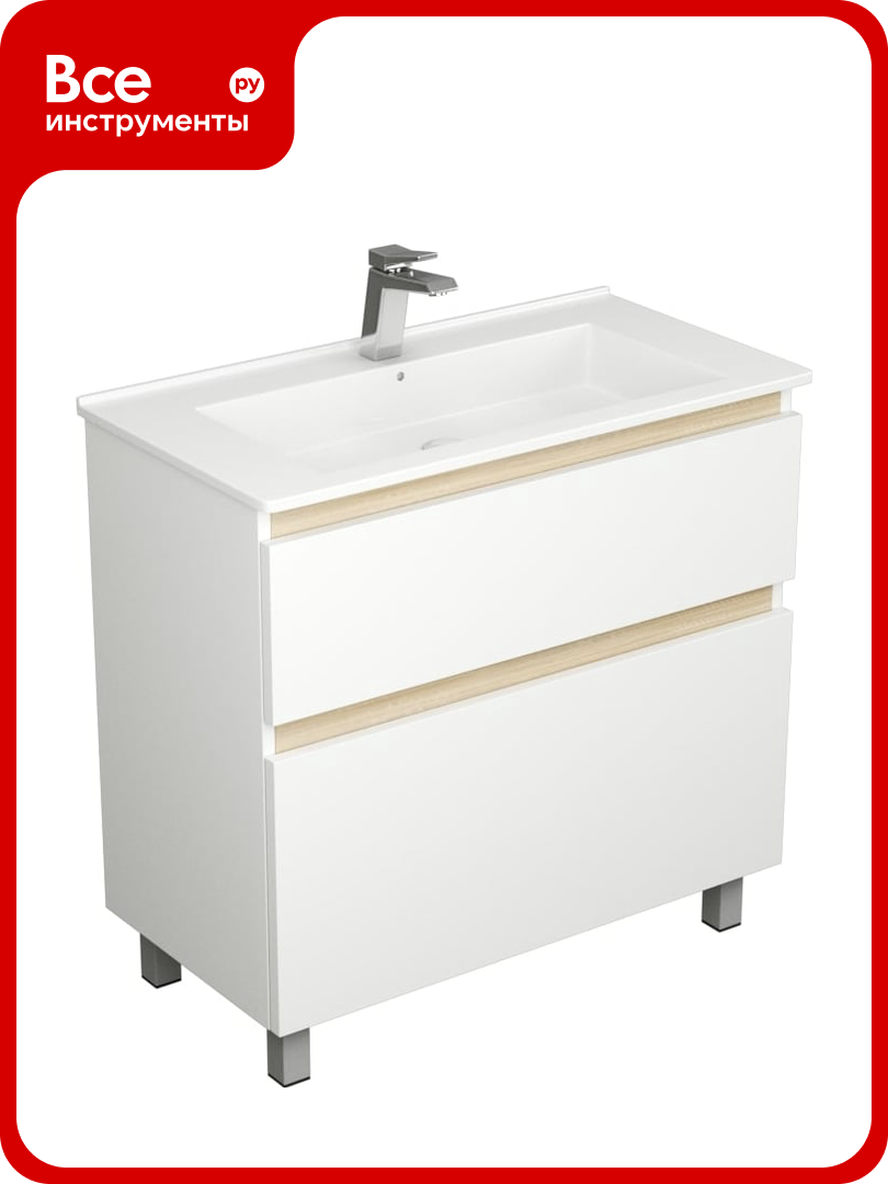 Тумба UNCORIA Ариль 85 под умывальник Оскар 85 см белая 58517