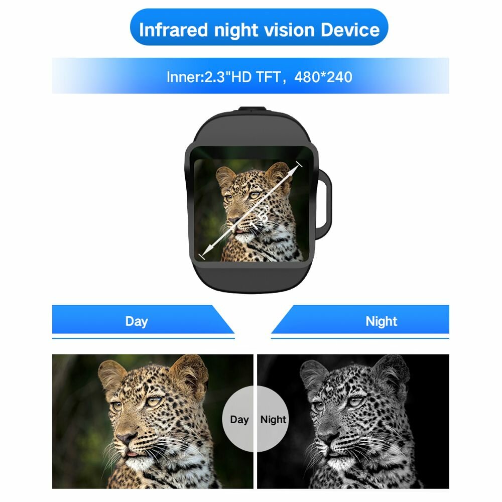 Прибор ночного видения 12MP 1080P с 4-кратным цифровым зумом, 150-200м видимость в темноте, идеален для охоты и путешествий