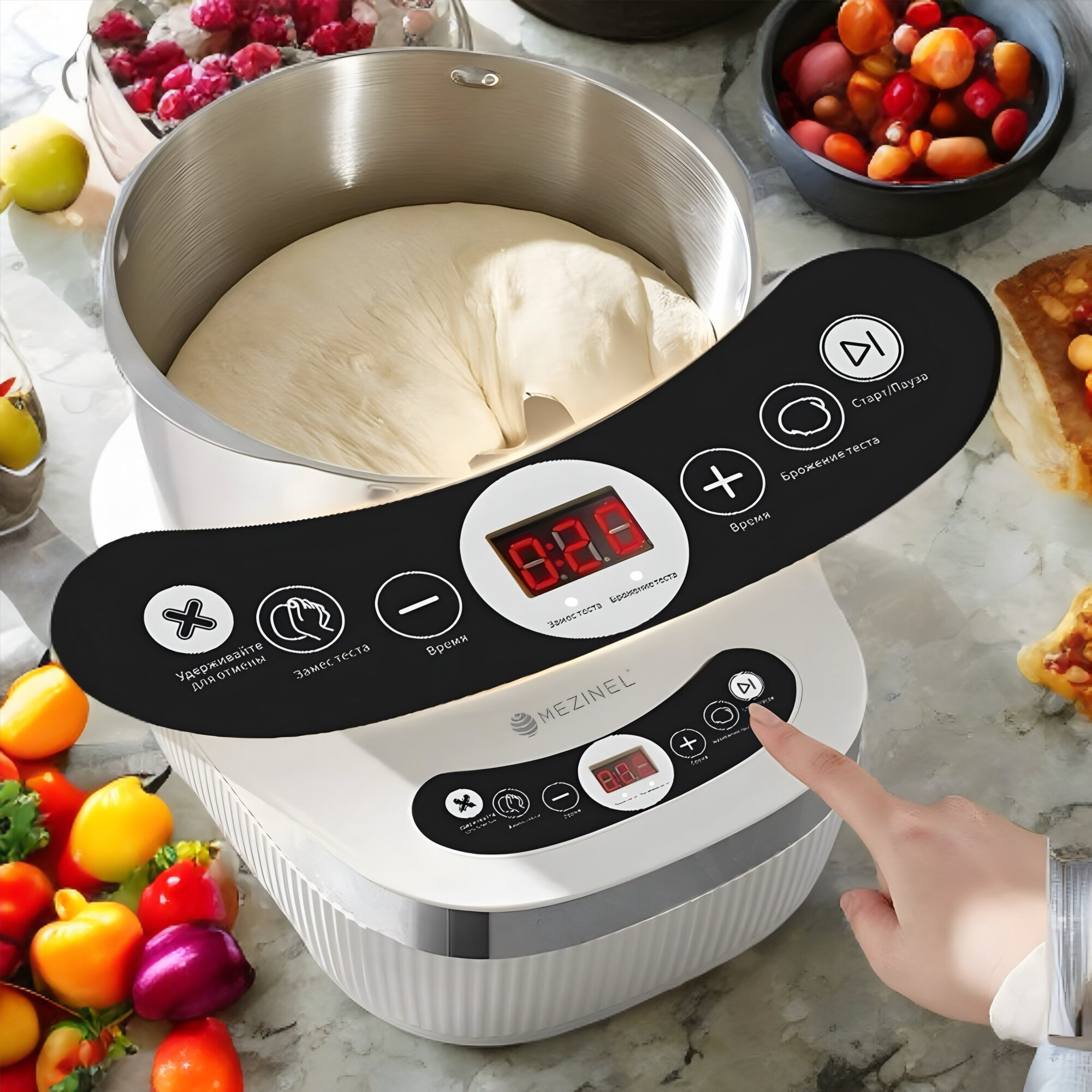 Тестомес Mezinel MZ-016FM для крутого теста настольный объем 7л