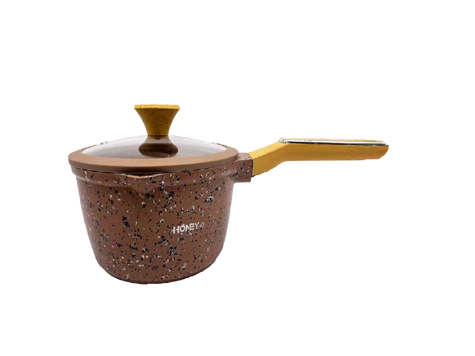 Сотейник, ковш с гранитным покрытием 20 см с крышкой антипригарное