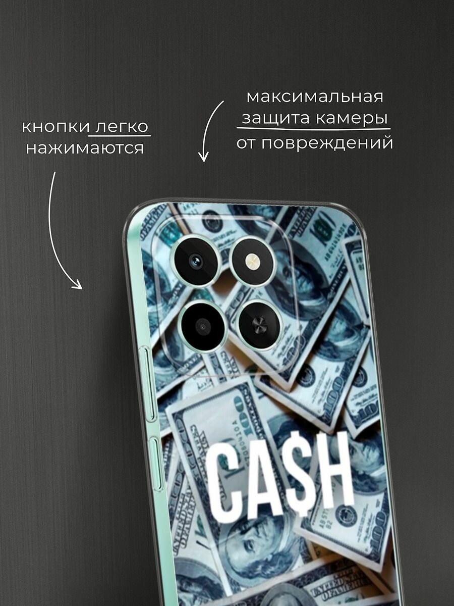 Силиконовый чехол на Honor X6c / Хонор X6c с принтом "Cash" — фото 1