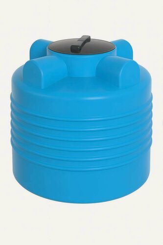 Изображение товара Бочка Ирпласт ЭВЛ-200, пищевой полиэтилен, голубая, 200 л, крышка 350мм, отвод 1"