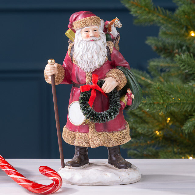 Декоративная фигурка Дед Мороз с посохом - Christmas Fairyland 20 см Winter Deco 1001099