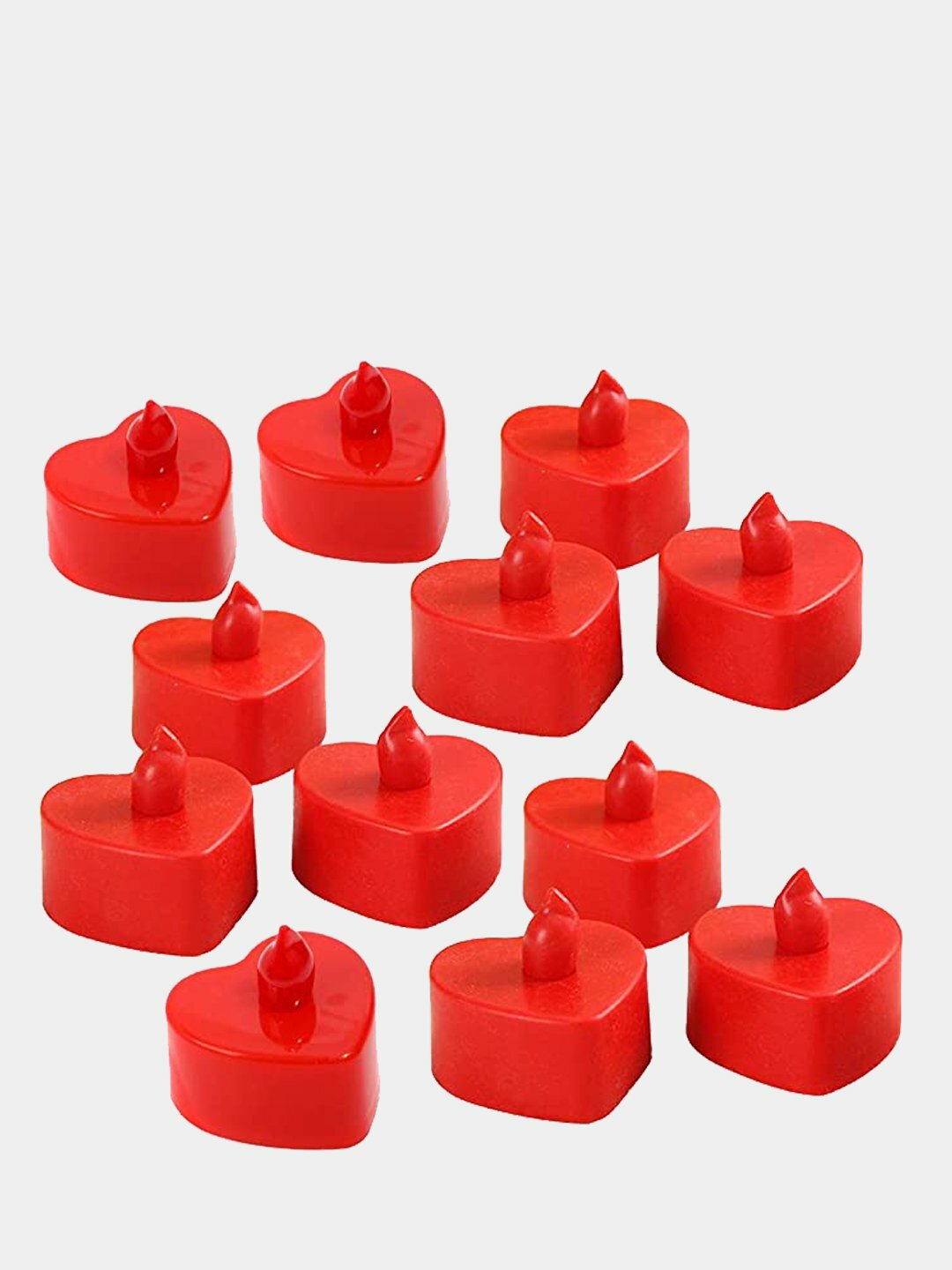 Светодиодные свечи без огня в форме сердца красного цвета для романтического декора