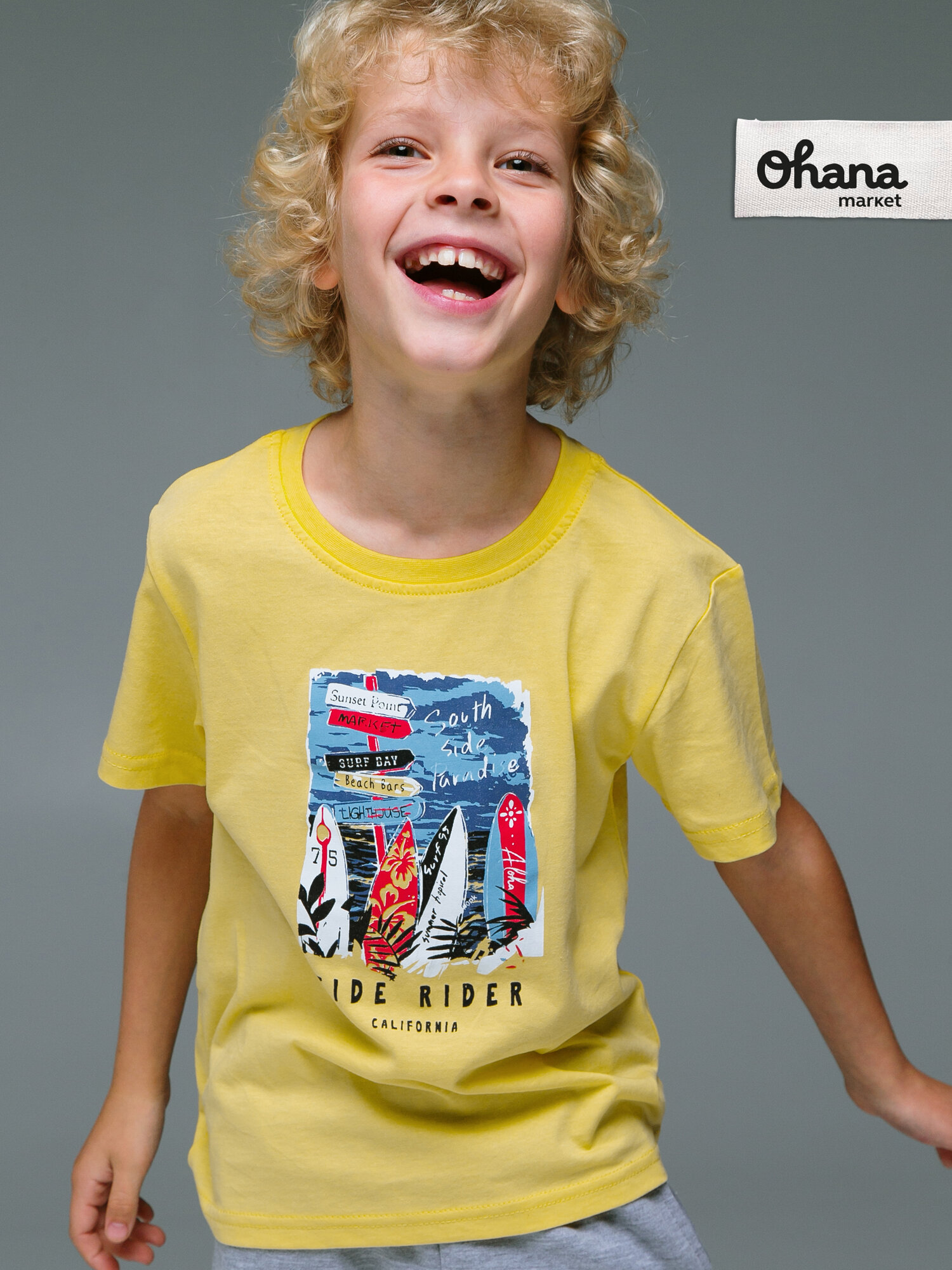 Футболка Ohana kids для физкультуры и детского сада размер 98 желтый