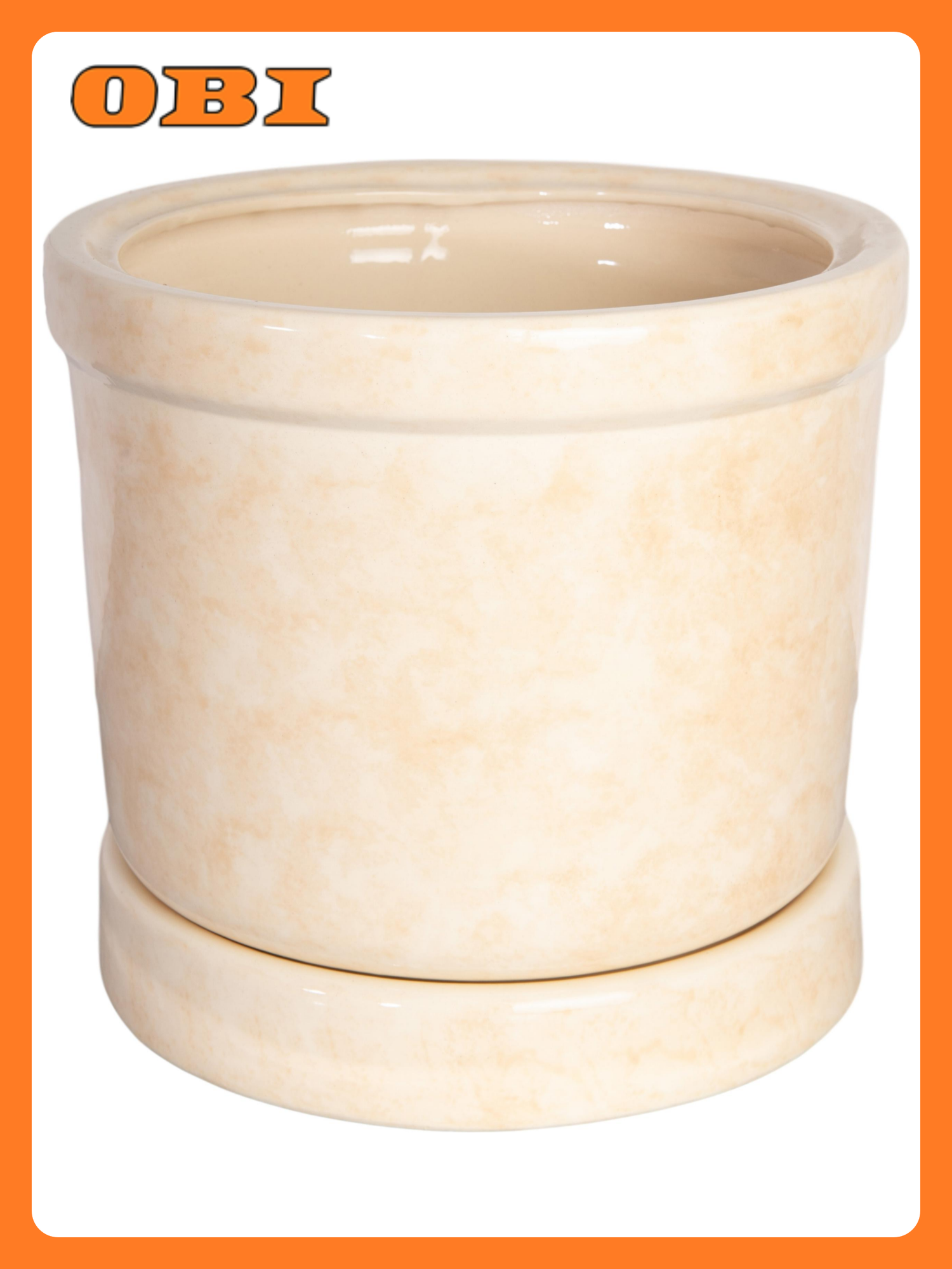 Горшок Цилиндр d29 см керамический бежевый