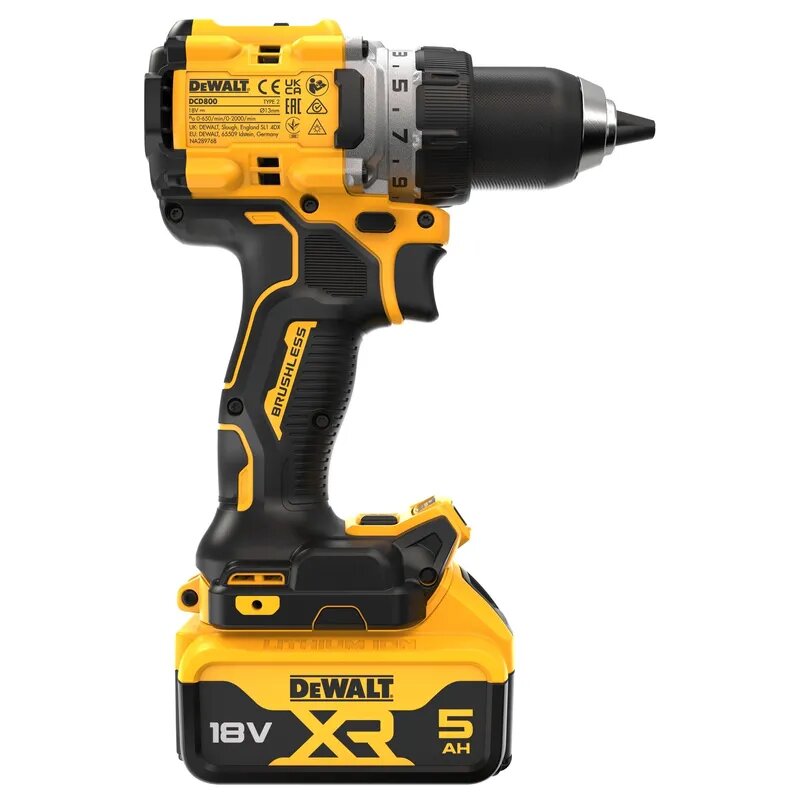 Аккумуляторная дрель-шуруповерт DeWalt DCD800P2T-QW — фото 1