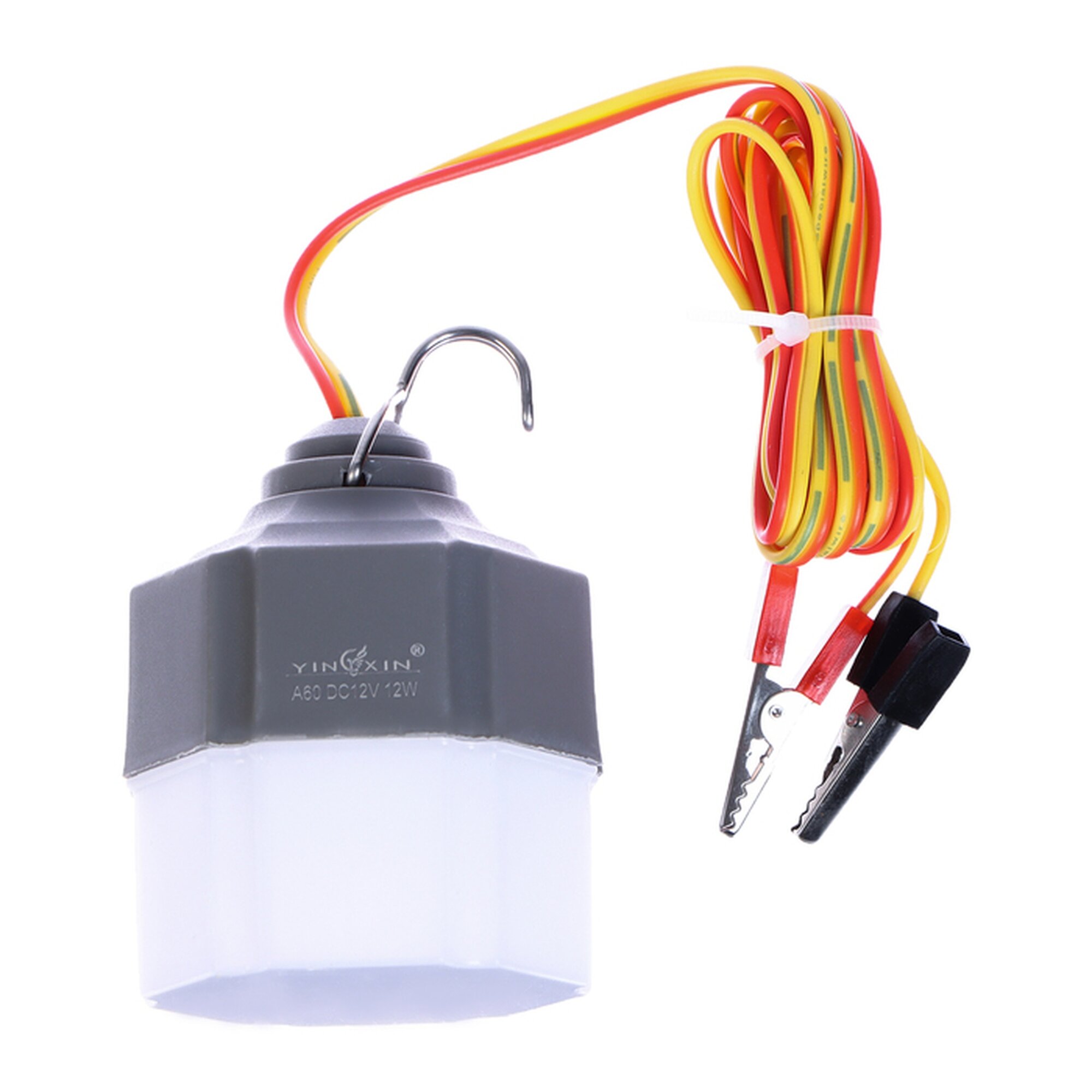 Фонарь кемпинговый 10 Вт SMD 2835 кабель 1-1.5 м с зажимом от 12 В d=6 см серый