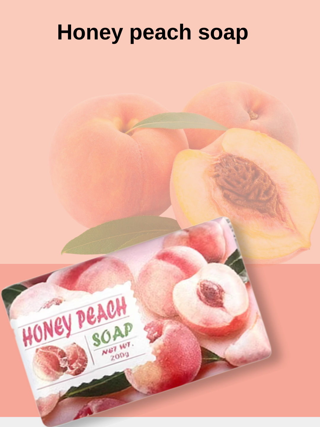 Мыло-медово-персиковое мыло оптом косметическое натуральное органическое витамин С набор мыла ручной работы для мытья тела, 200 г
