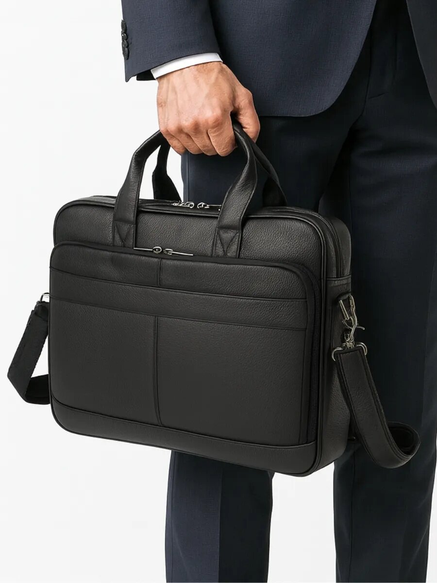 Сумка FAUSTINI, фактура зернистая, черный — фото 1