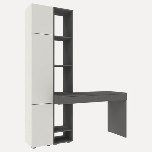 Изображение товара Стол письменный со стеллажом 1512 Темно-серый Белый