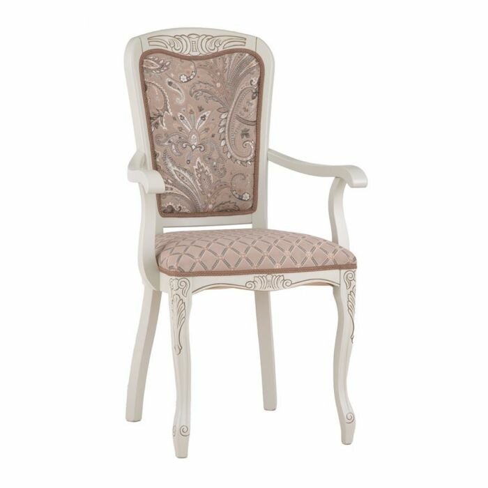 Кресло Мартин С8 (тон 308 + патина золото/ткань Афитап розовый/компаньон)