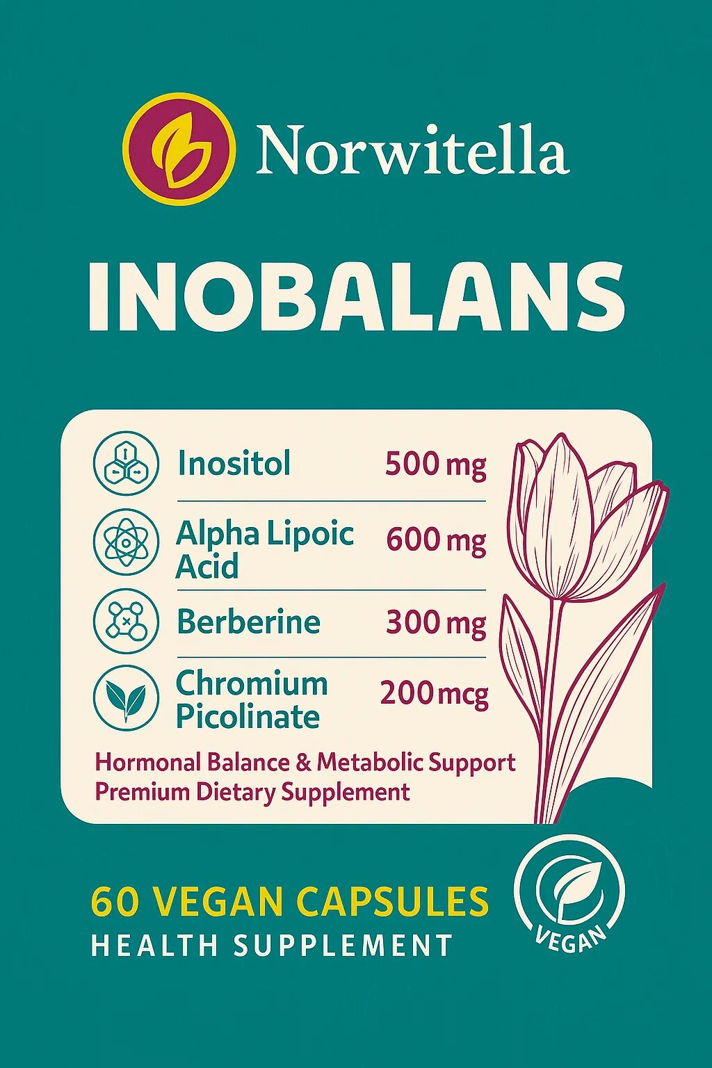 Norvitella INOBALANS: гормональный баланс и метаболизм, 60 капсул — фото 1