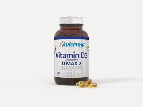 Изображение товара Витамин D3 D MAX 2 Avicenna® для поддержки иммунитета, костей и мыщц, 60 капсул