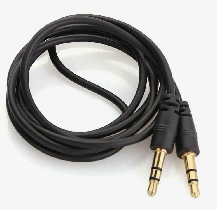 Аудиокабель AUX to AUX 1м mini jack 3.5 черный универсальный