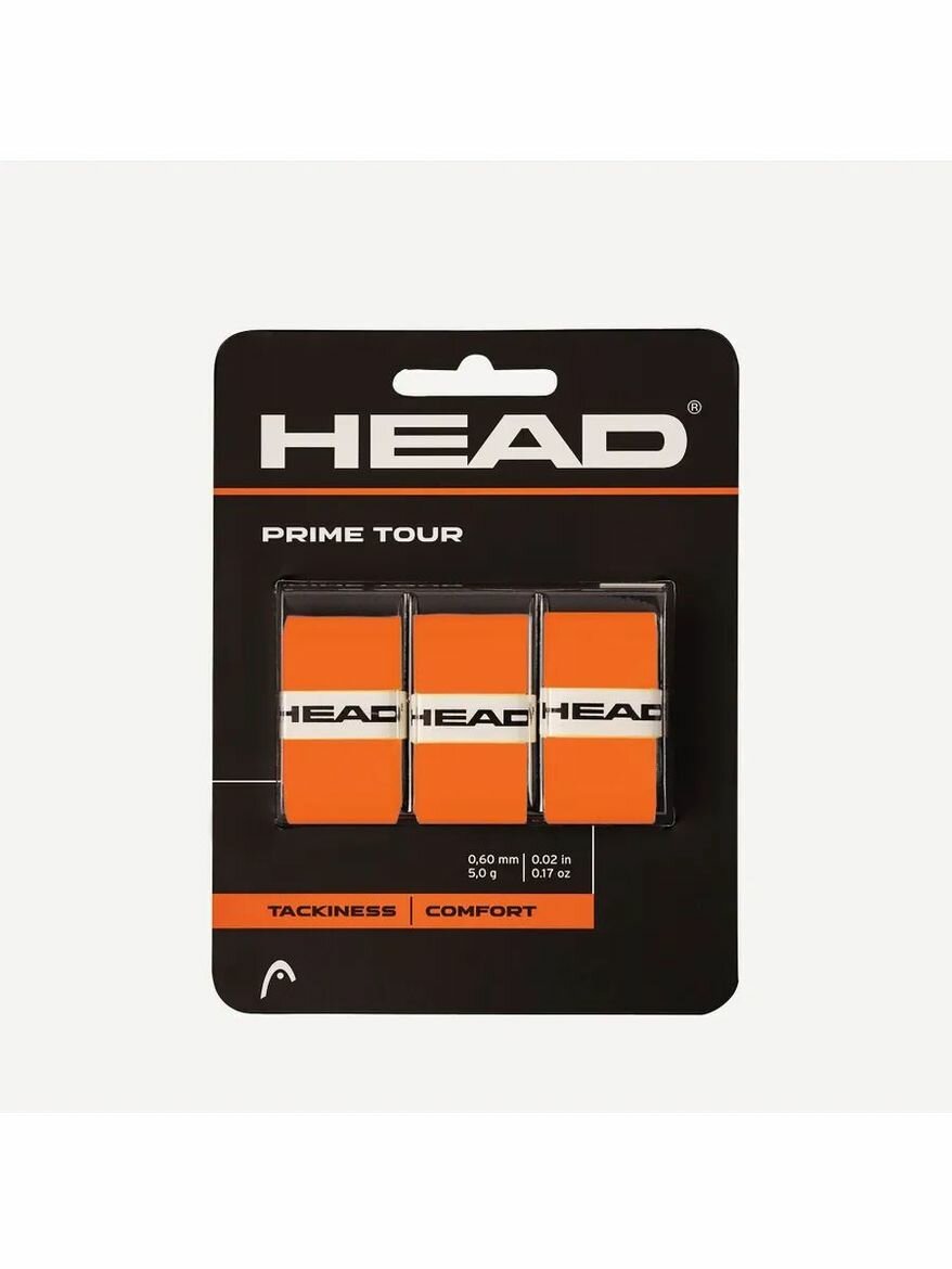 Намотки для ракетки Head Prime Tour 3 pcs Pack (Overgrip) Большой теннис 100% полиэстер оранжевый 285621-OR