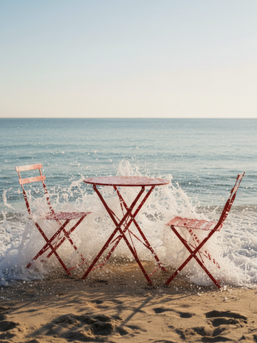 Изображение товара Набор садовой мебели ЦМ OTS-001R, металл, 2 стула, стол, красный цвет