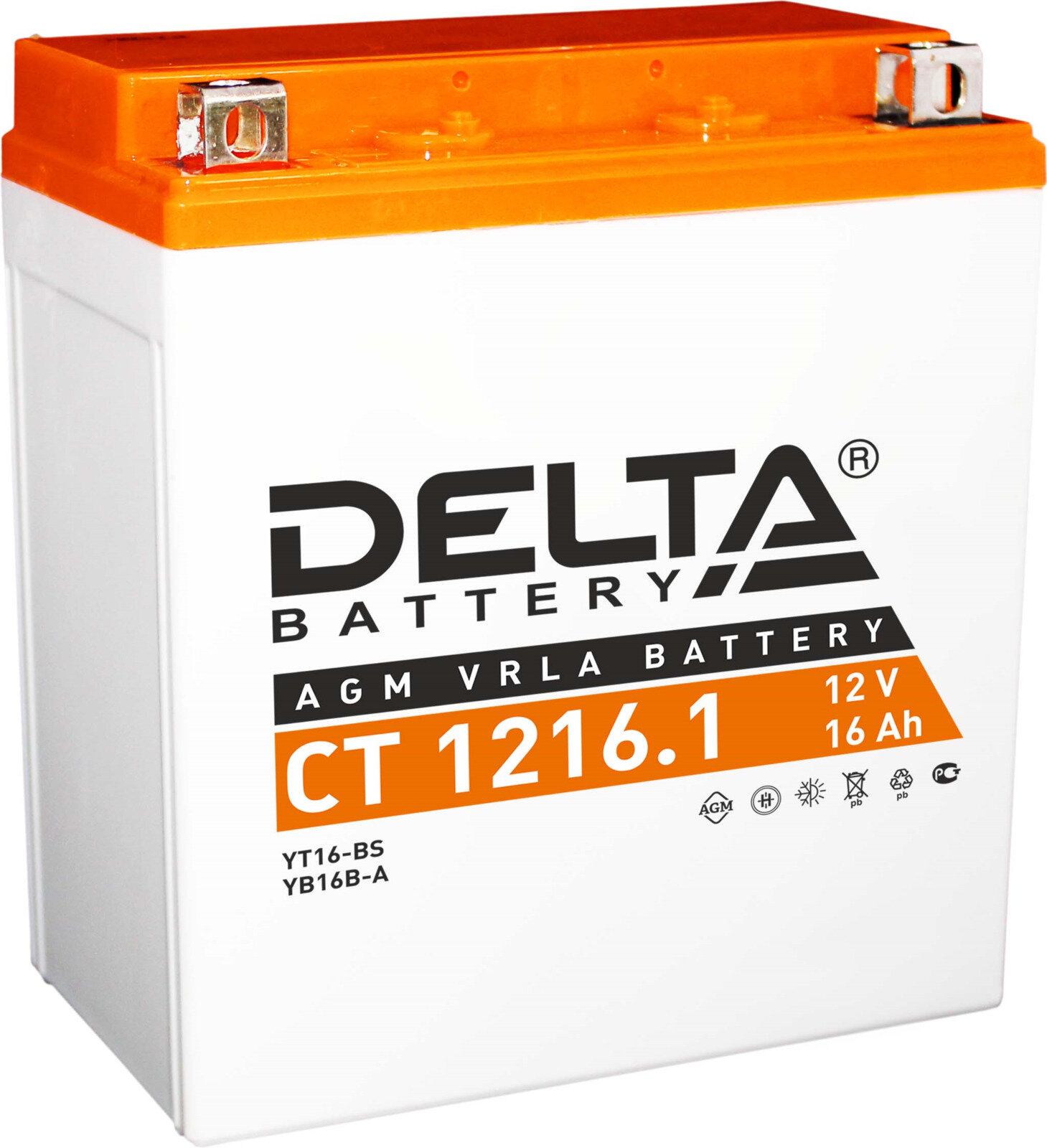 Аккумуляторная батарея Delta CT 1216.1, цвет: белый, оранжевый
