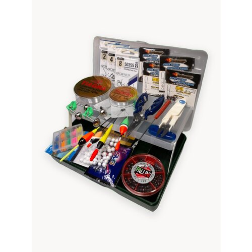 Рыболовный набор PRO_Рыбалка, для поплавочного удилища, летняя рыбалка, зеленый