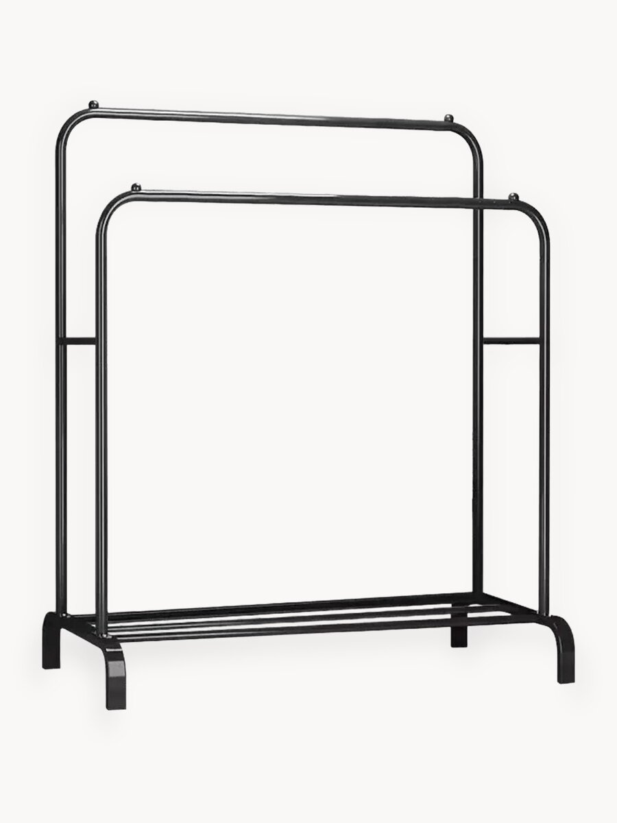 Напольная вешалка для одежды двойная металлическая для спальни детской большая