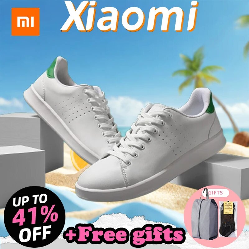 Картинки Xiaomi FREETIE Обувь для скейтбординга Мужские кроссовки Мужская женская обувь люксового бренда Нескользящая повседневная белая обувь для скейтбординга для пар, White men, 44