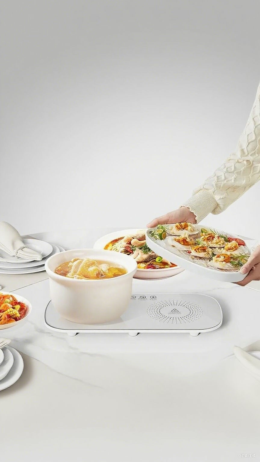 Подогреватель посуды белый закаленное стекло толщина 1 см с быстрой скоростью нагрева