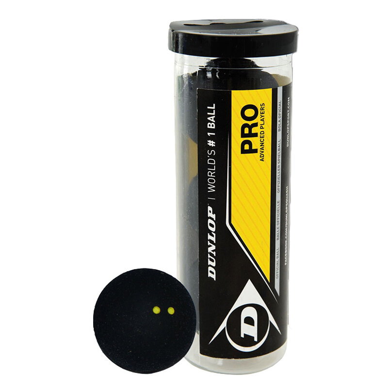 Мячи для сквоша Dunlop 2-Yellow Pro x3 профессиональные каучук