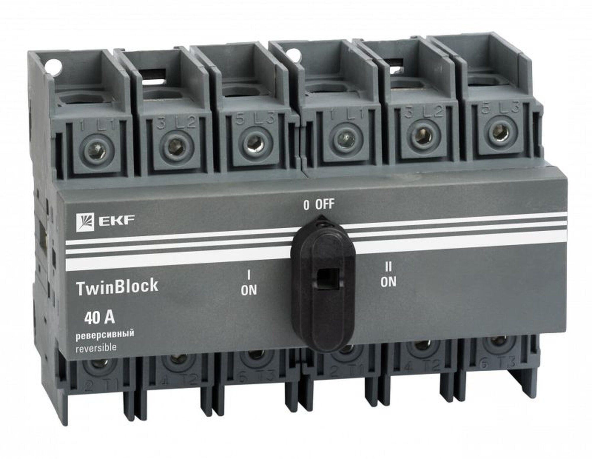 Рубильник 40A 4P реверсивный c рукояткой для прямой установки TwinBlock EKF - 1 шт