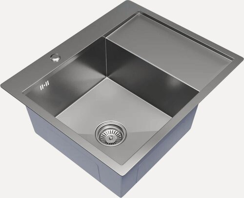 Изображение товара Мойка кухонная Mixline Pro 551875 металлическая, 60x50, прямоугольная, мойка для кухни, с крылом, матовая