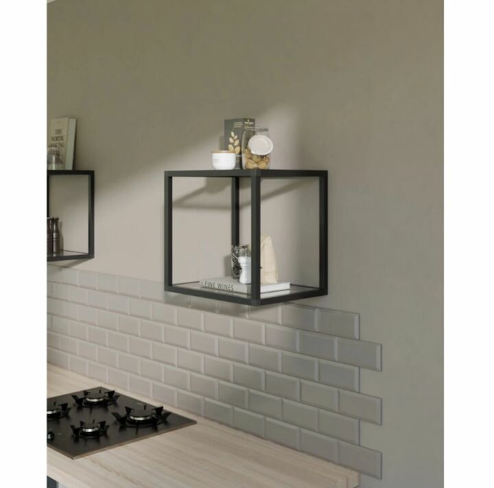 Полка-каркас навесная под стекло 300х400х300 мм черный муар