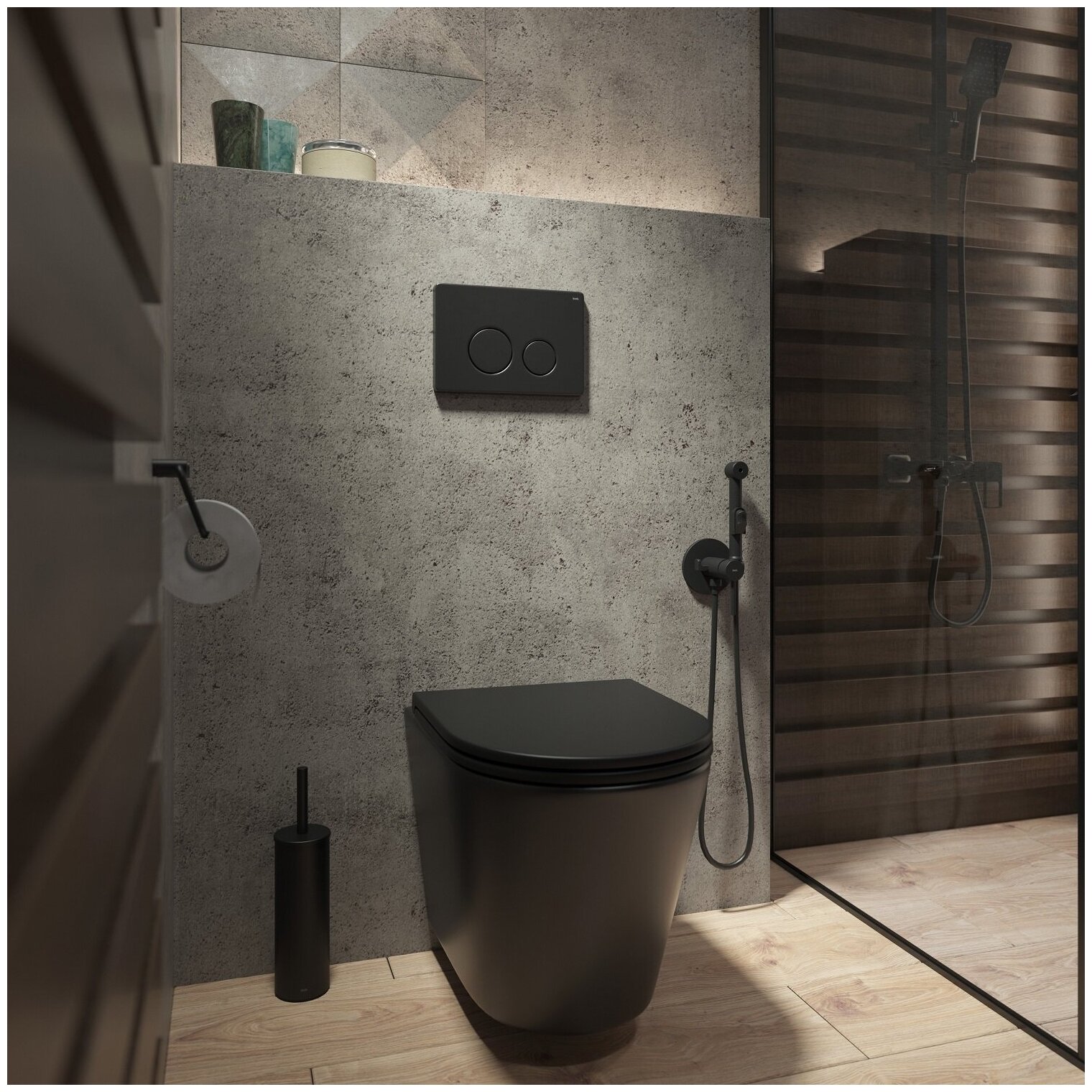 Клавиша смыва для инсталляции IDDIS Unisteel 001 универсальная черная UNS01MBi77