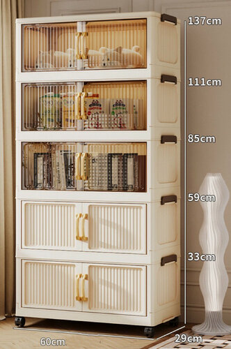 Изображение товара Складной шкаф для хранения вещей большой вместимости, 5 ярусов, 60 × 30 × 137 см