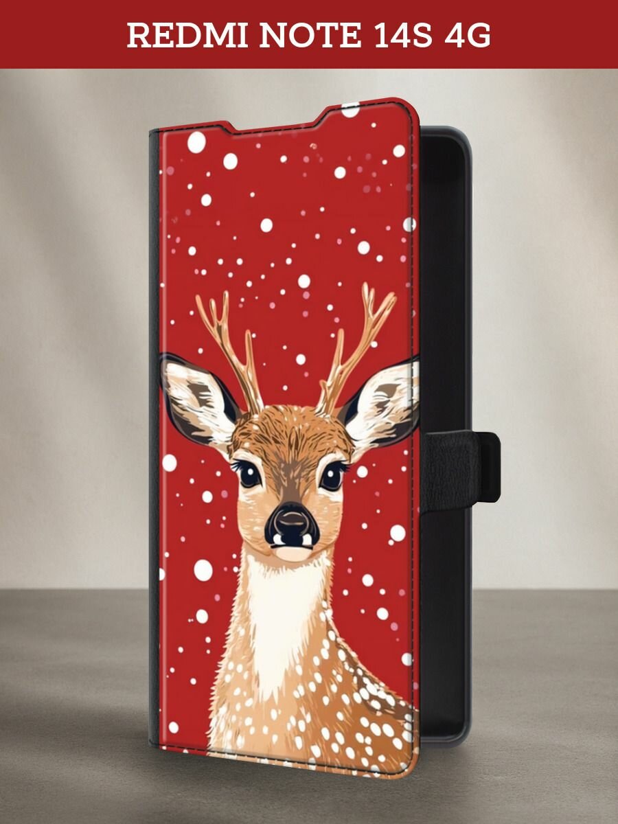 Чехол-книжка на Xiaomi Redmi Note 14S 4G / Редми Нот 14S 4G с рисунком "Гордый олень 2"