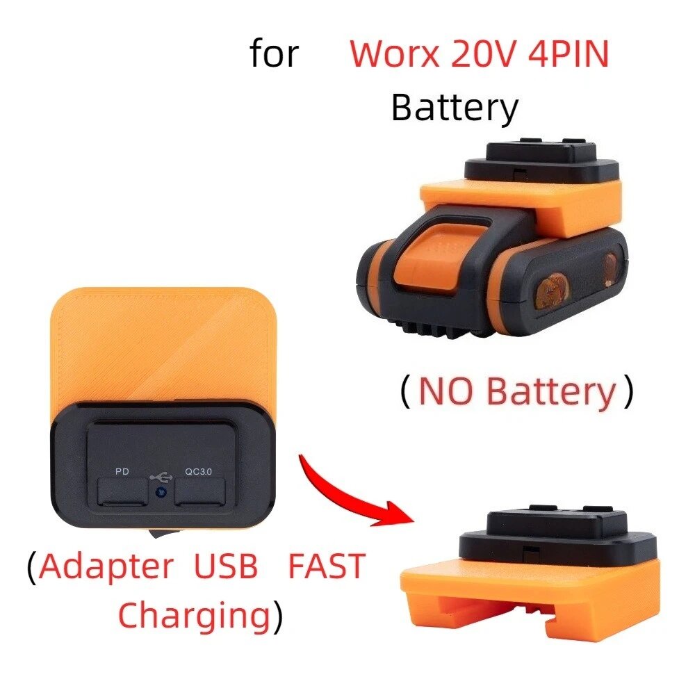 Аксессуар для аккумулятора Worx 20В с USB-C быстрая зарядка