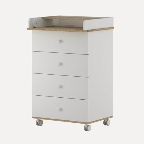 Изображение товара Пеленальный комод Nova 600/4 с ящиками для одежды, ЛДСП, белый-дуб