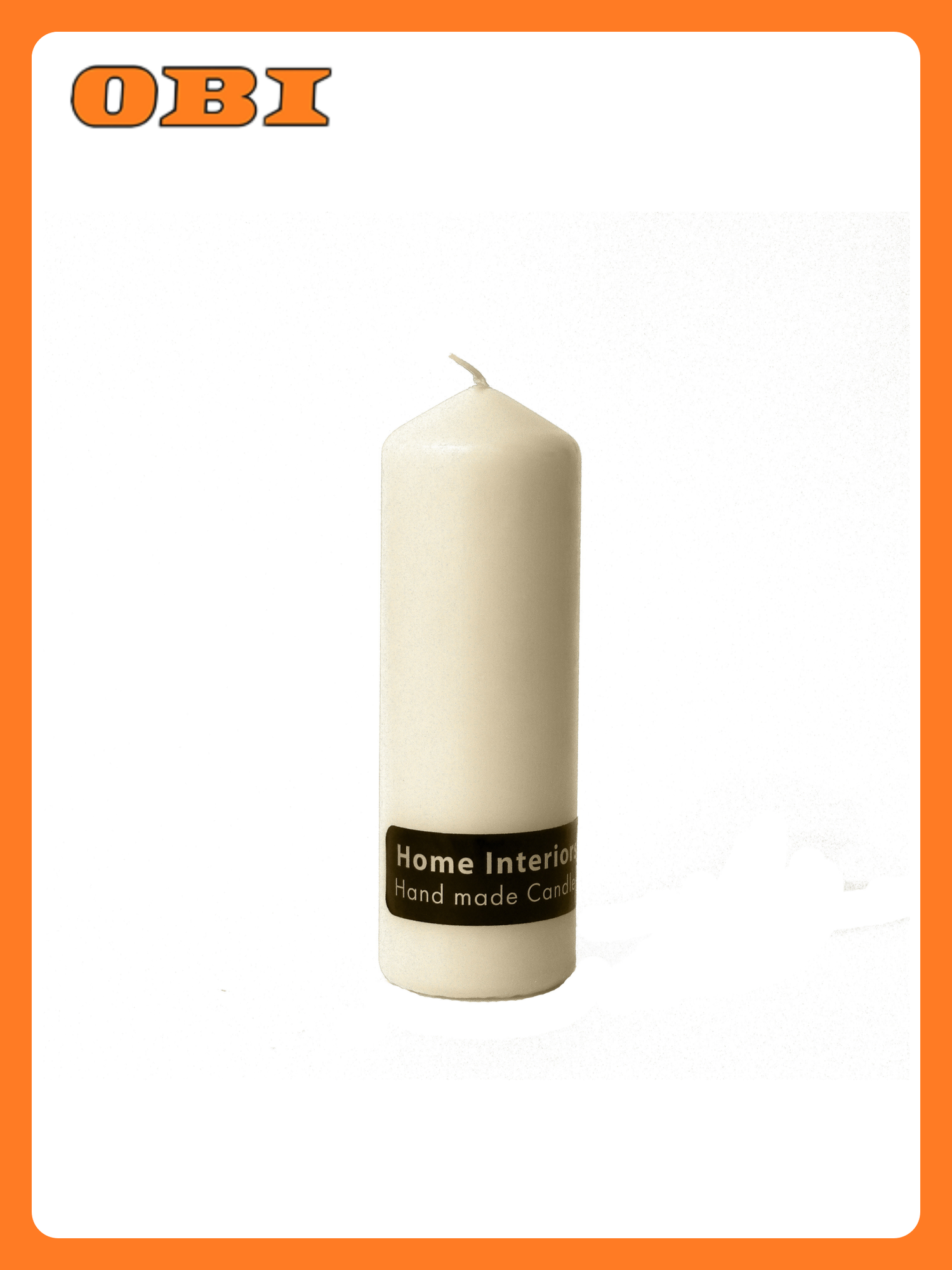 Свеча Home Interiors  цилиндрическая  парафиновая  без аромата  бежевая  6x12 см