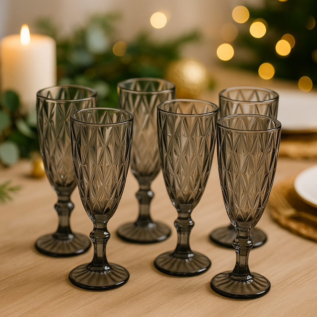 Набор фужеров, 6 штук, Glass ware 790. Стеклянный фужер сделано в Китай. Цвет светло Чёрный.